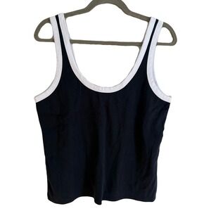 Abercrombie & Fitch Black White Trim Tank Top Cropped Athleisure X-Large NEW